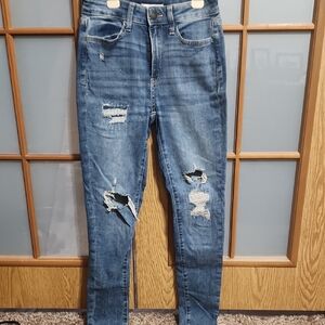 SO Super High Rise Distressed Blue Jeans for Women